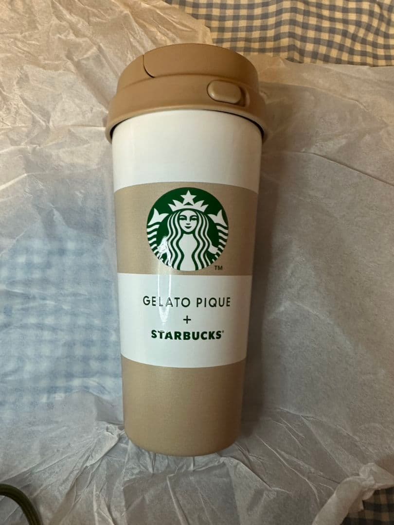 【箱入 新品】GELATO PIQUE + STARBUCKS ベージュ 新品未開封 gelato pique ジェラピケ スタバ マルチケース付き