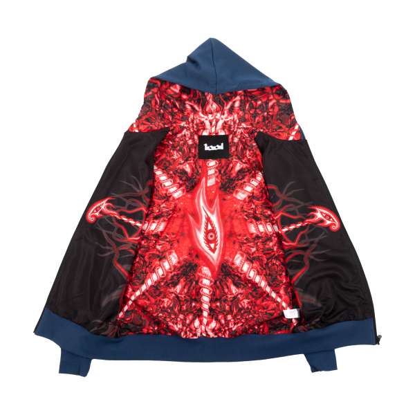 Lateralus Red Nerve Endings Lined Zip Hoodie (Black & Navy) | Tool