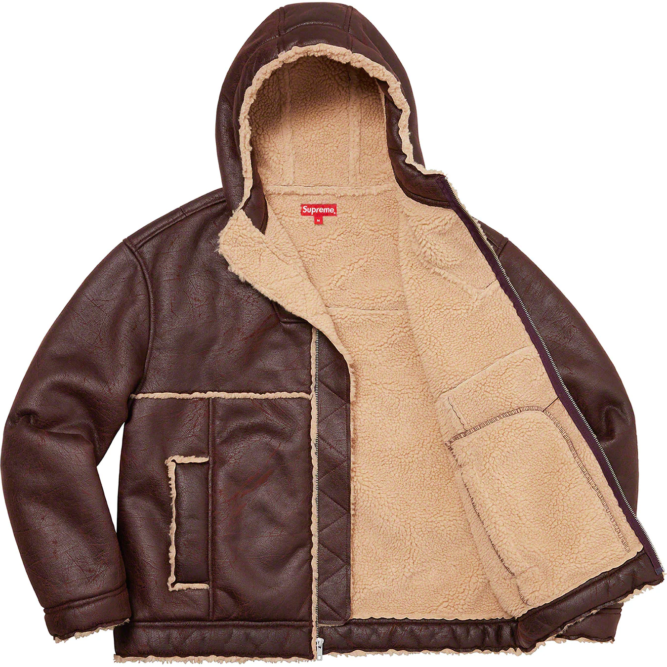Faux Shearling Hooded Jacket | Supreme 23ss